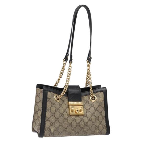 GUCCI GG Supreme Chain Shoulder Bag Pvc Beige Gold - Picture 1 of 16